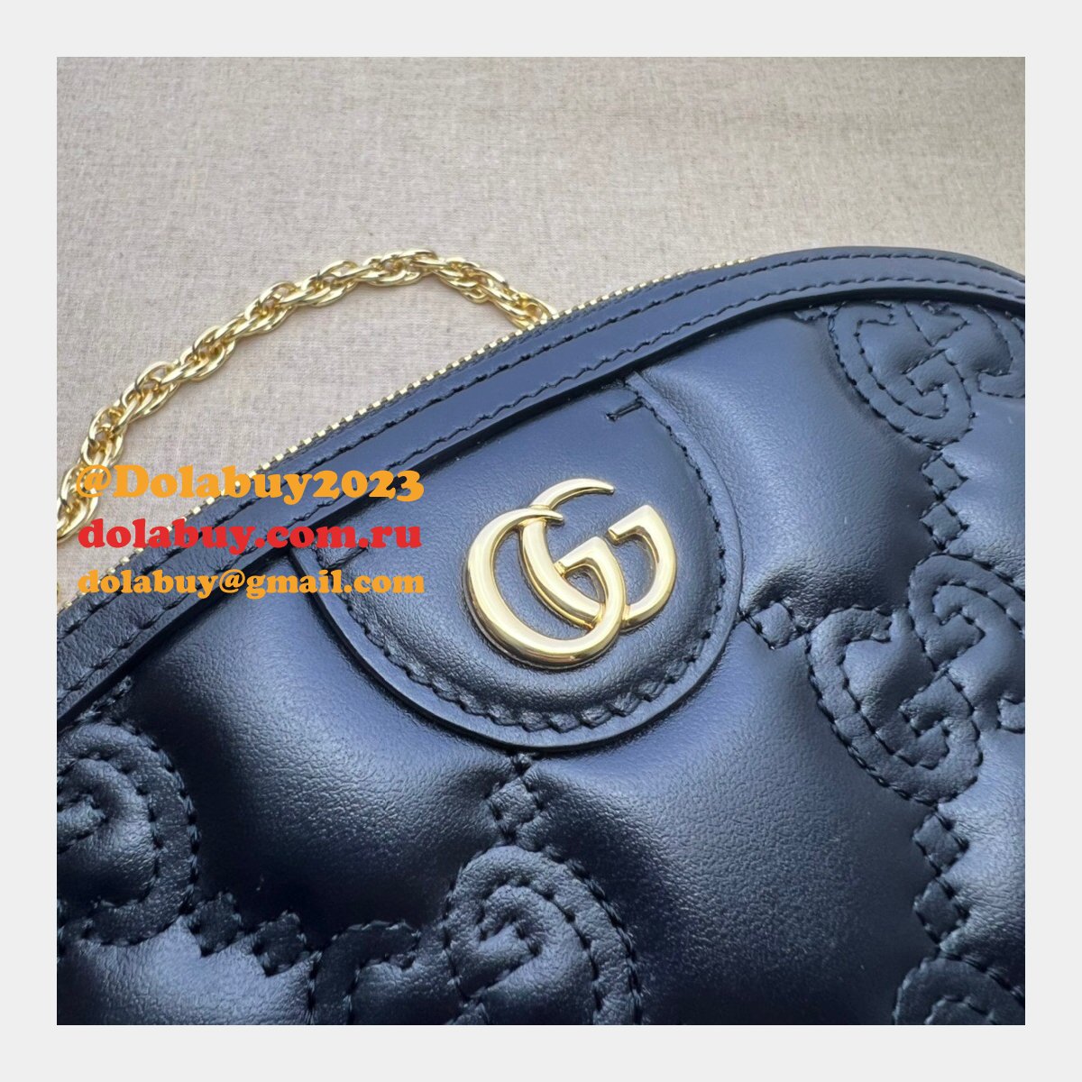 Gucci Luxury 702229 GG Matelassé Leather Shoulder Replica Bag