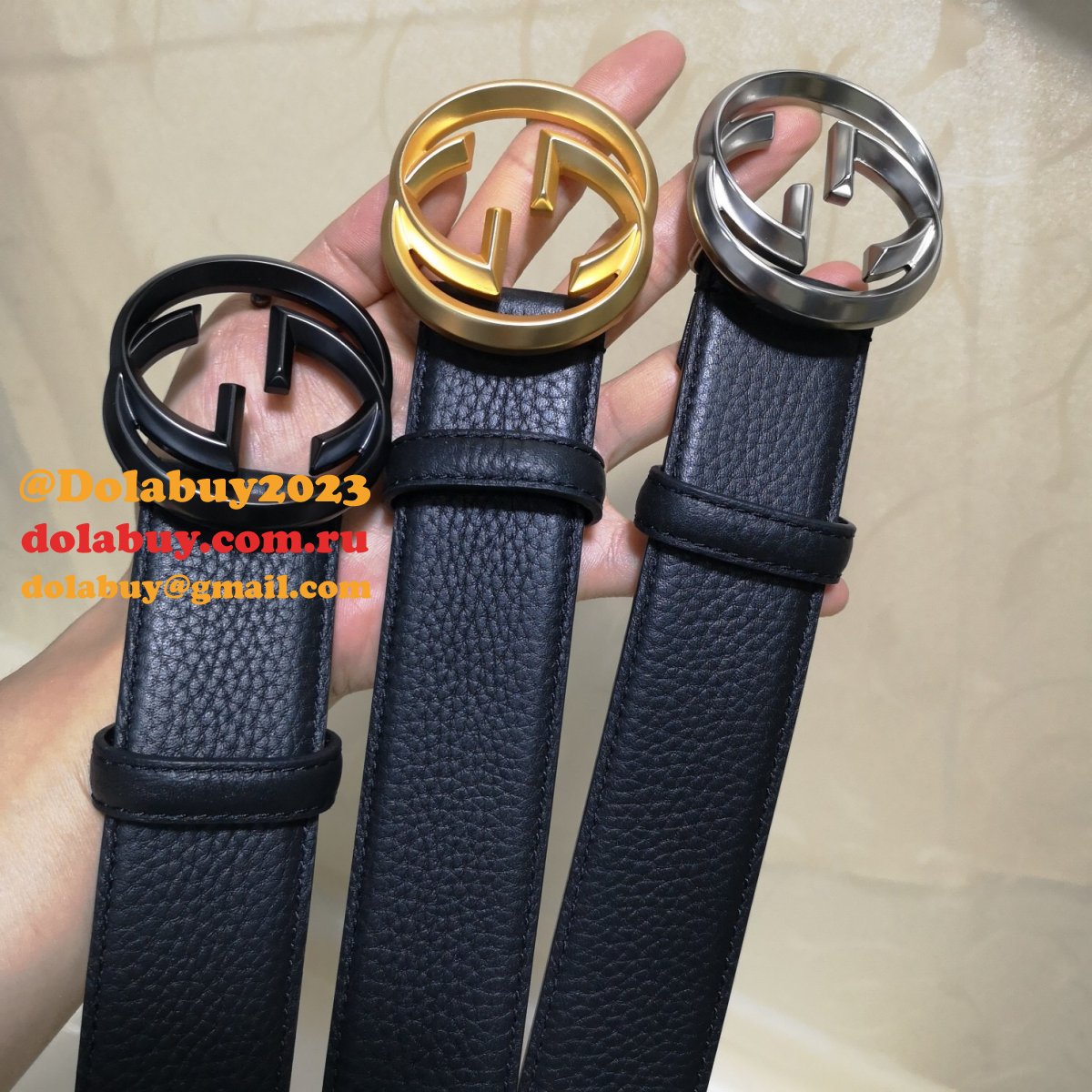 Gucci Belt With Double G Buckle 38mm-5 UK Black