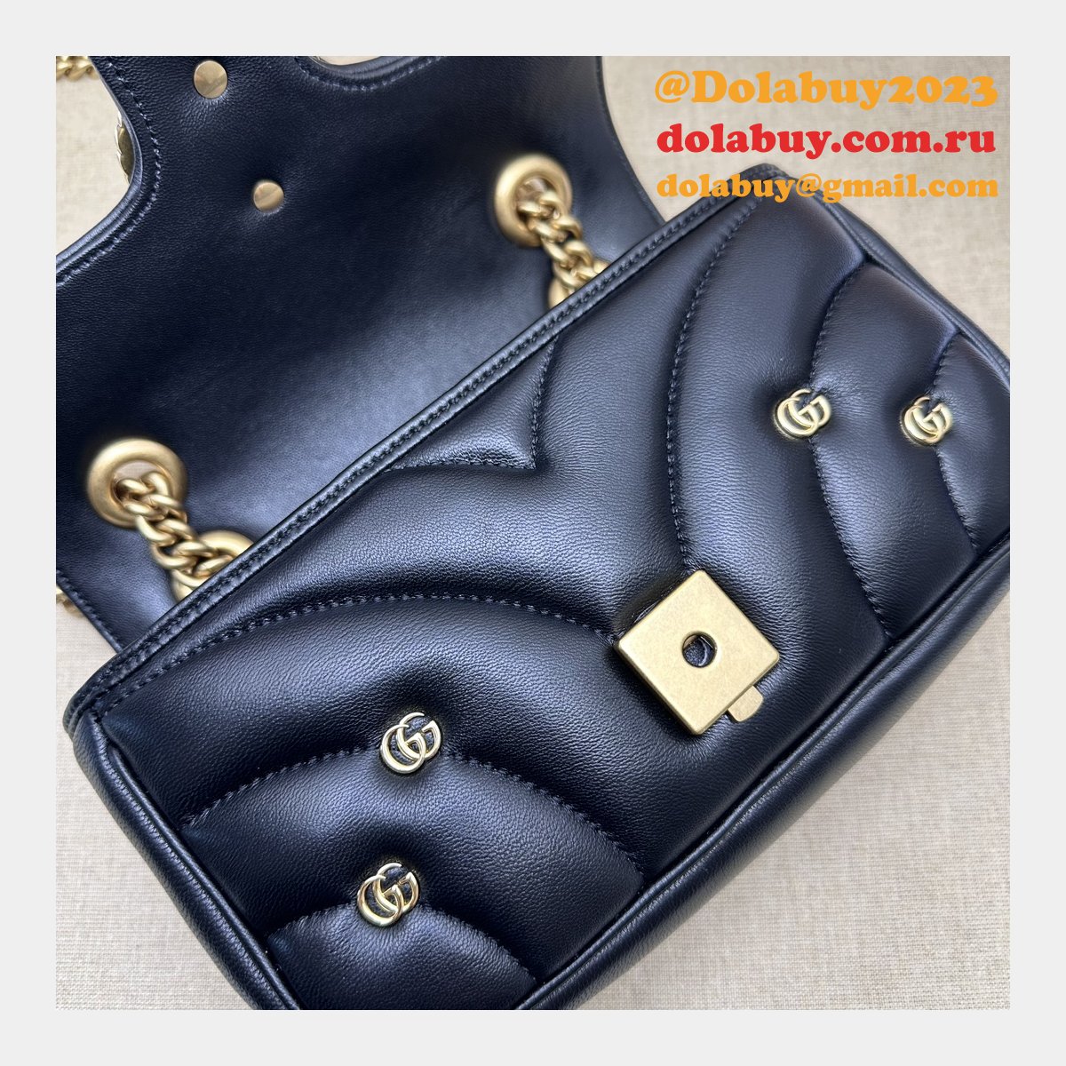 GG Marmont Matelassé 446744 Wholesale Gucci Replicas Bag