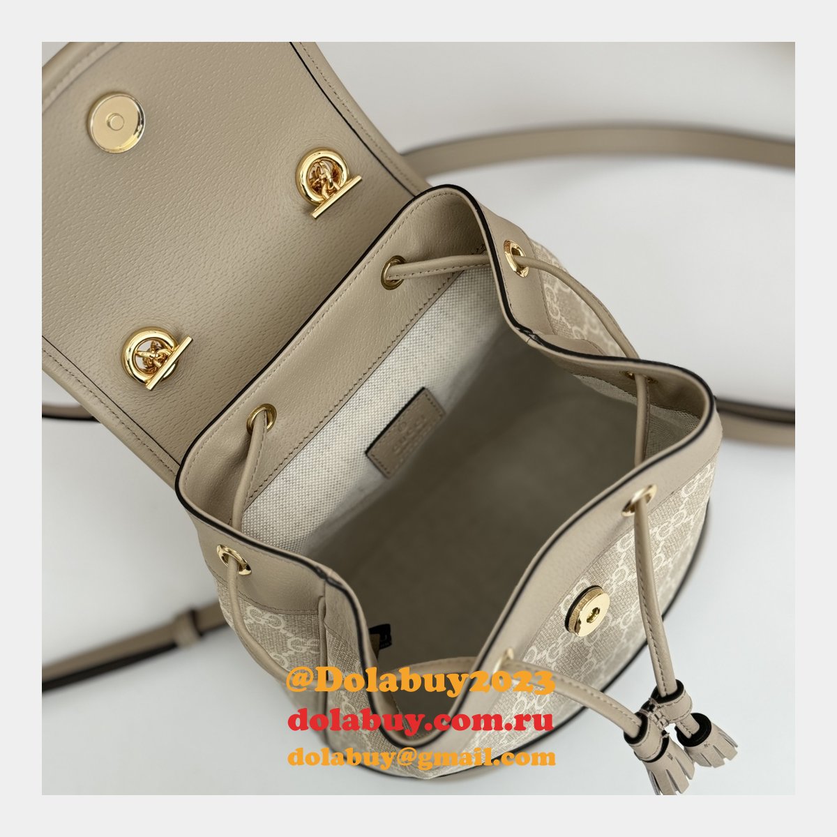 Ophidia Gucci Backpack Ebony Supreme #795221 Replica Handbag