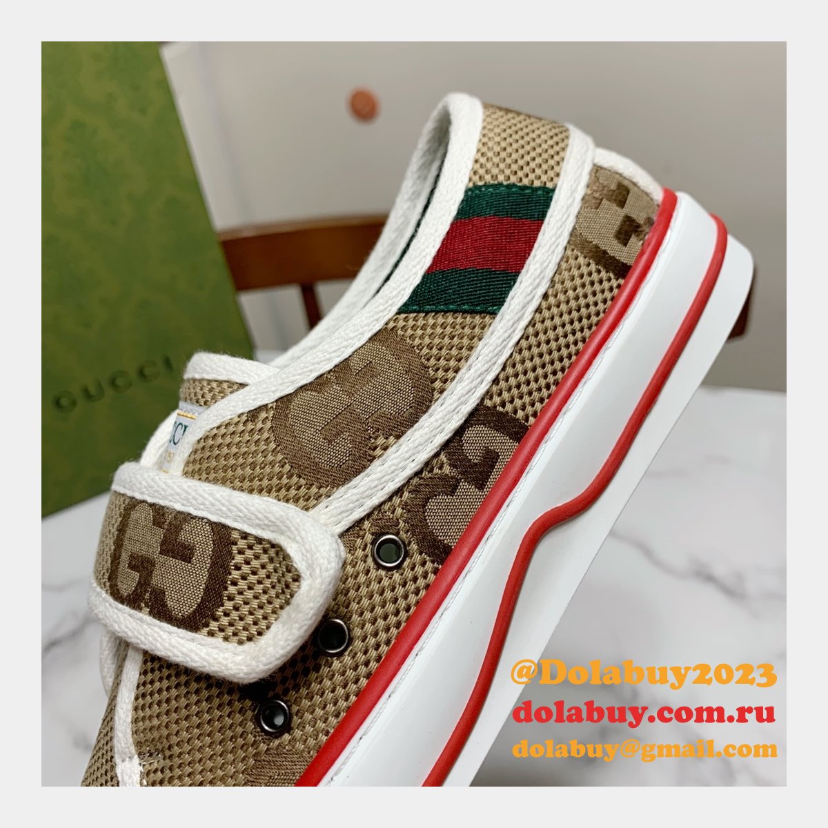 Gucci High Quality Replica GU7 1977 Canvas Perfect Shoes