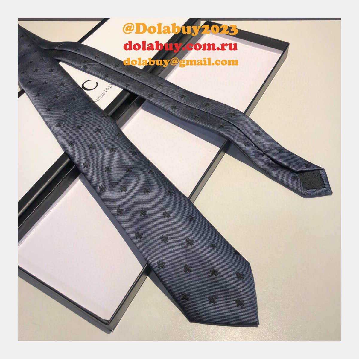Gucci Huffero Designer Twill Silk Tie for Men Necktie