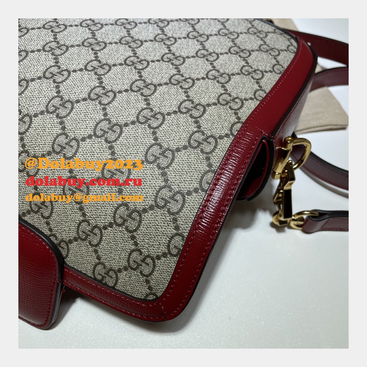 Luxury Gucci Horsebit 1955 Shoulder 658574 Red Bags for Women