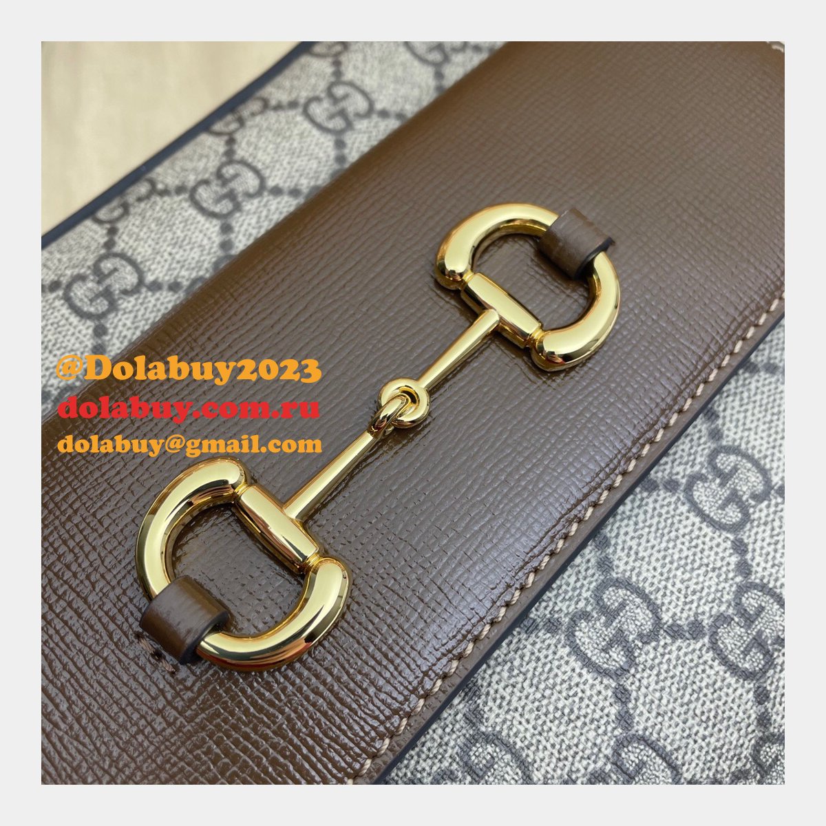 Gucci Replica Horsebit 1955 Small Brown or White Leather Shoulder 645454 Bag