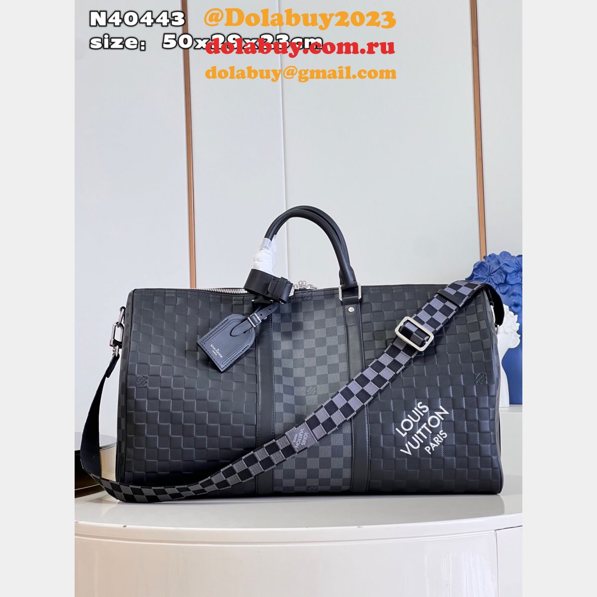 Louis Vuitton Replica Wholesale N40443 Travel Keepall 50 Damier Infini