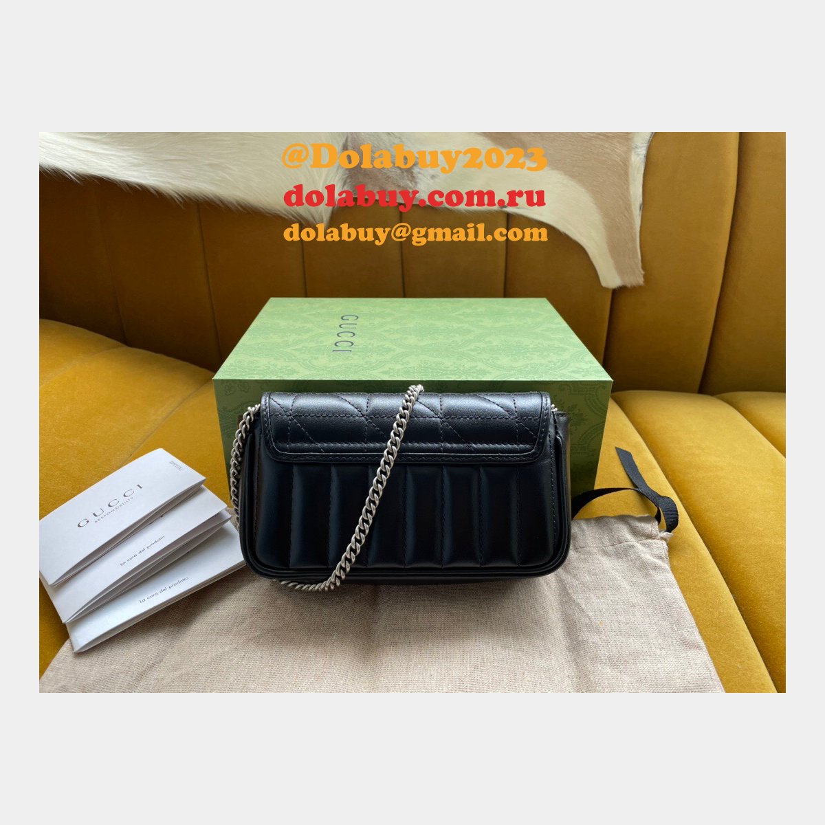 Top Quality Gucci GG 476433 Marmont matelassé leather super mini bag