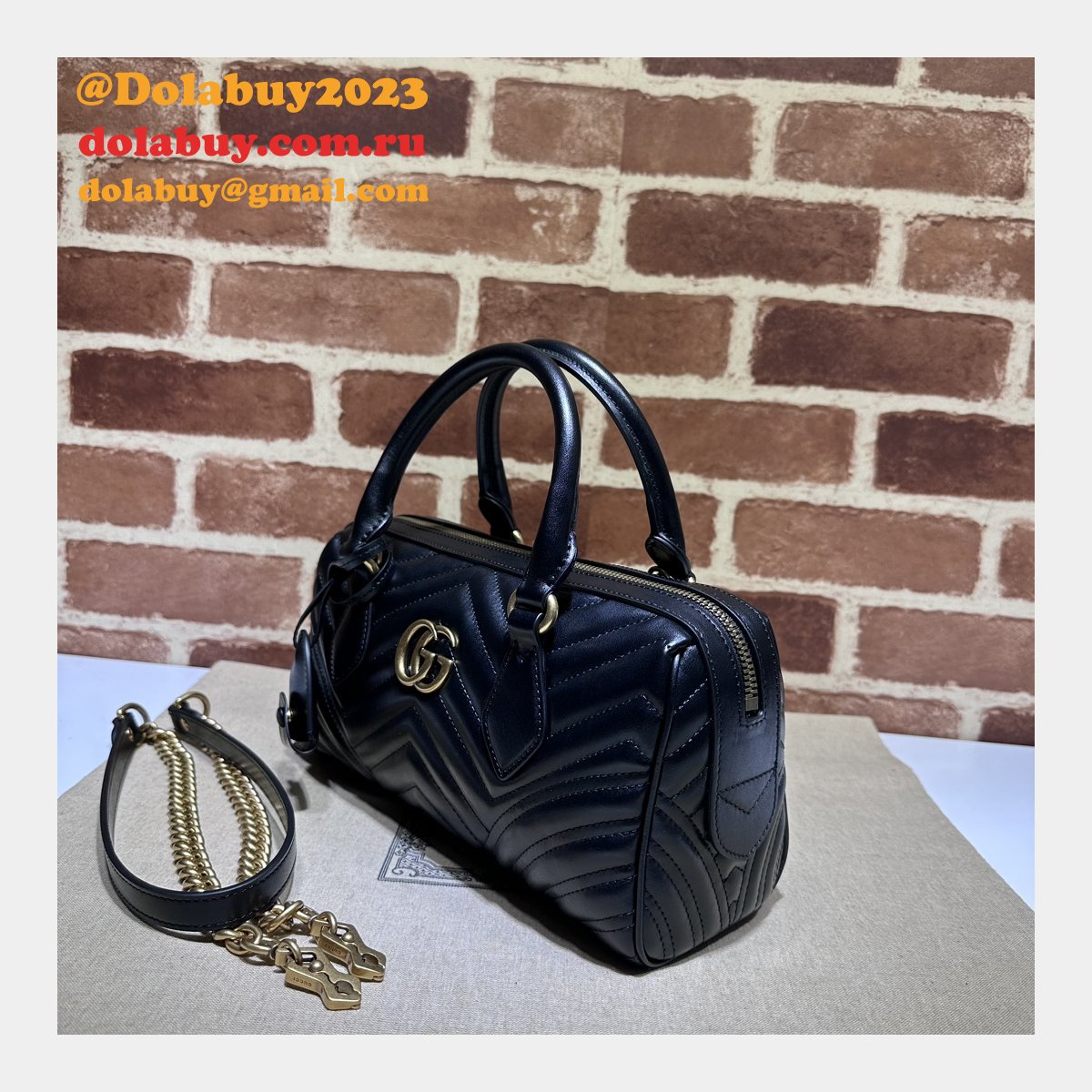 Gucci Top Quality GG Marmont Top Handles Replica 746319 Bag